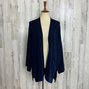 Zara Navy Drop Shoulder Cardigan